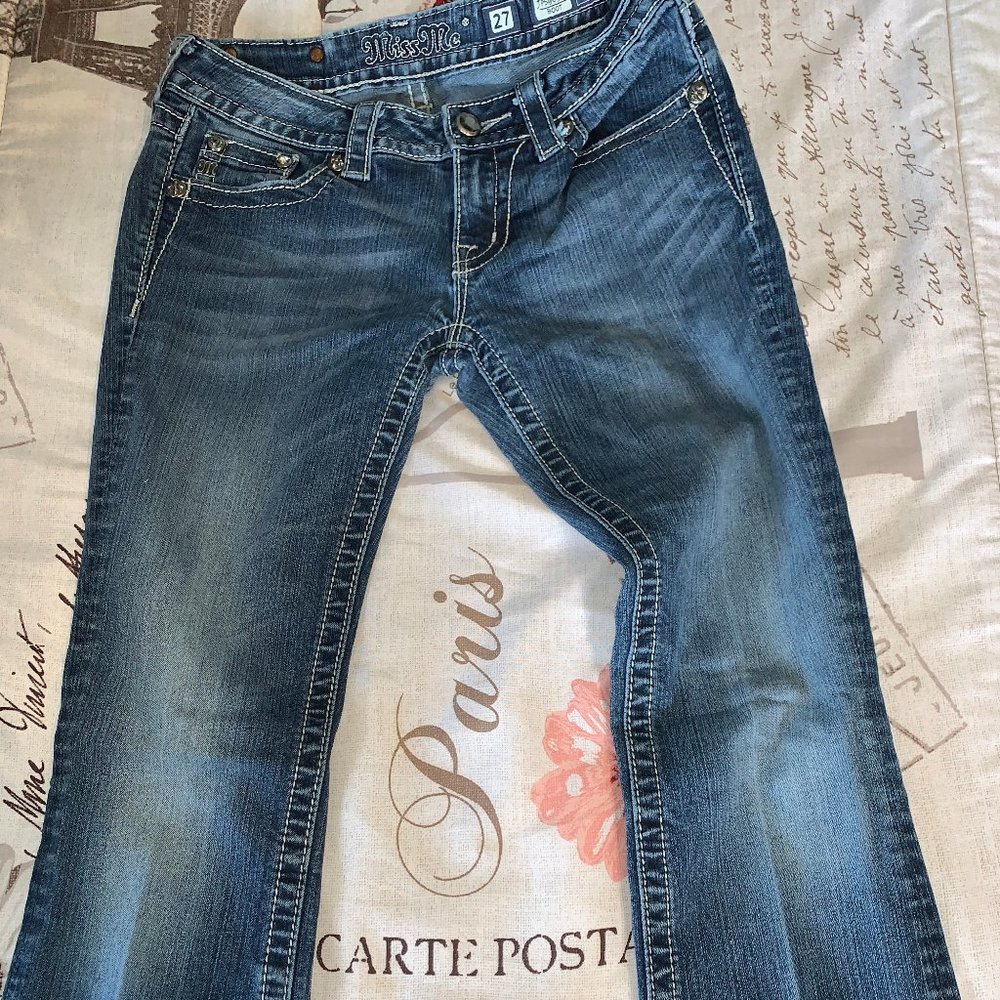Size 27 - MissMe Threaded Pocket Bootcut